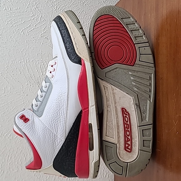 Air Jordan 3 Retro Fire Red Cement 2013 Mens Sneakers 136064-120 Size 14 - Picture 14 of 17